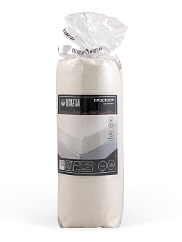 Проcтыня натяжная DE'NASTIA сатин 200x200+25см 100%Хлопок молочный C010765 000000000001192993