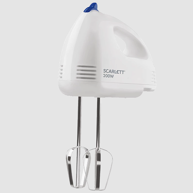 Миксер SCARLETT SC-HM40S03 4 насадки 7 скоростей белый 000000000001174496