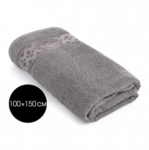 Полотенце 100х150см DE'NASTIA ТАЛИСМАН 1 серый хлопок-100% 000000000001215361
