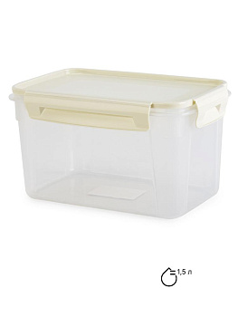 Контейнер с крышкой 1,5л PHIBO LOCK&OK светло-серый пластик 000000000001229619