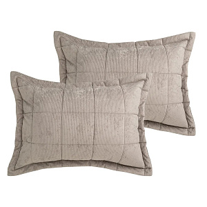 Наволочки декоративные 50x70см 2шт DE'NASTIA серый вельвет полиэстер 000000000001218856