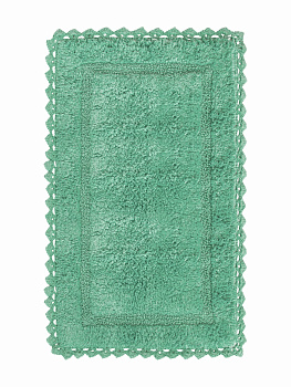 Коврик для ванной 60х100см DE'NASTIA кружево зеленый хлопок 100% 000000000001181262