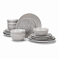 Набор столовой посуды 18 предметов Pixel (обеденная 27,5см-6шт/десертная 21,5см-6шт/салатник 15,5см-6шт) керамика