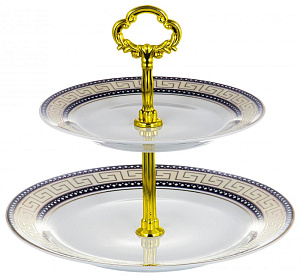 Этажерка-конфетница 2-х ярусная 18/23см GUTERWAHL Аврора Приор фарфор 000000000001203995