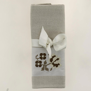 Набор кухоных полотенец 45х70см(2шт) LUCKY вафля ВЫШИВКА молочный/бежевый D000191 000000000001204422