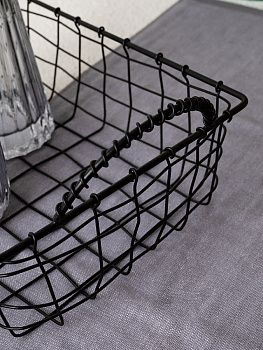 Корзина 25x20x10см DE'NASTIA с ручками черный сталь 000000000001229601