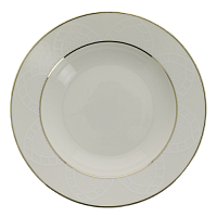 Тарелка суповая D22см DE'NASTIA KALIPSO белая с золотой каймой фарфор 000000000001209954