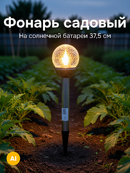 Фонарь садовый от солнечной батареи 37,5см 000000000001216483