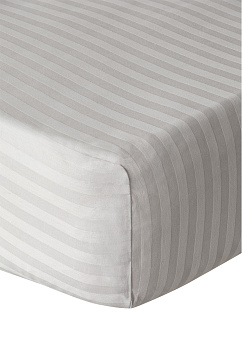 Проcтыня на резинке 200х200+25см DE'NASTIA серая сатин-страйп хлопок100% 000000000001212977