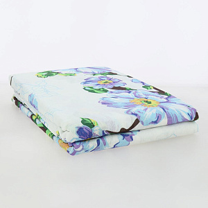 Комплект постельного белья 1,5-спальный ТРАДИЦИЯ Саккура рис025 Вид9/1 голубой белоземельная бязь хлопок 100% 000000000001207154