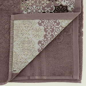 Полотенце 70х130см Dina Me бордюр мозайка темно-розовое 100% хлопок 000000000001208700