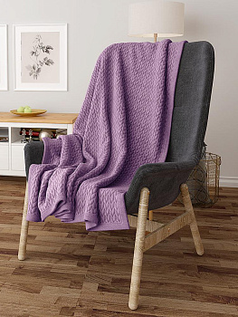 Плед DE'NASTIA Елочка 150х200 100%полиэстер фиолетовый T040155 000000000001200624