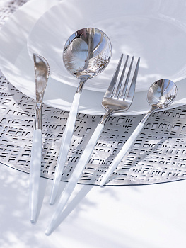 Набор столовых ложек 2шт LUCKY Modern белый/серебро нержавеющая сталь 000000000001212634