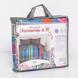 Покрывало Экономь и Я Ультрастеп "Лофт" 180х210±5см, микрофайбер, пл.215г/м2, 100% полиэстер 4072864 000000000001200078