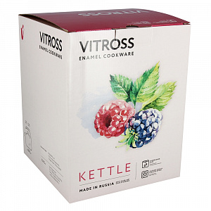 Чайник со свистком 2л VITROSS Fruits сферическая форма эмалированная сталь 000000000001066225