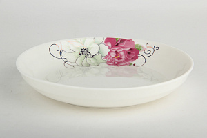 Тарелка глубокая 0,4л 18см Розовый пион Фарфор Коралл 2003 000000000001197465
