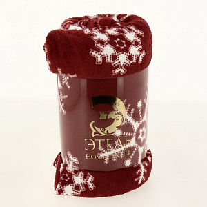 Плед Этель "Снежинки" 150х200см, 100% полиэстер, корал-флис 220гр/м2 4566531 000000000001202347