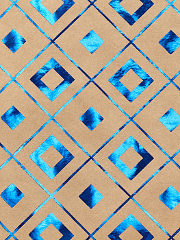 Бумага крафт 100х70см ФЕНИКС-ПРЕЗЕНТ Синяя геометрия 000000000001179930