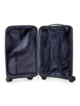 Чемодан на колесах S (36х22х55см) полосы черный PP 000000000001226552