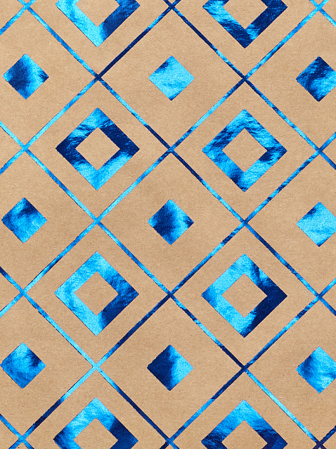 Бумага крафт 100х70см ФЕНИКС-ПРЕЗЕНТ Синяя геометрия 000000000001179930