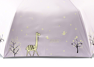 Зонтик женский 55см 8 спиц полуавтоматический Жираф микс 000000000001216488