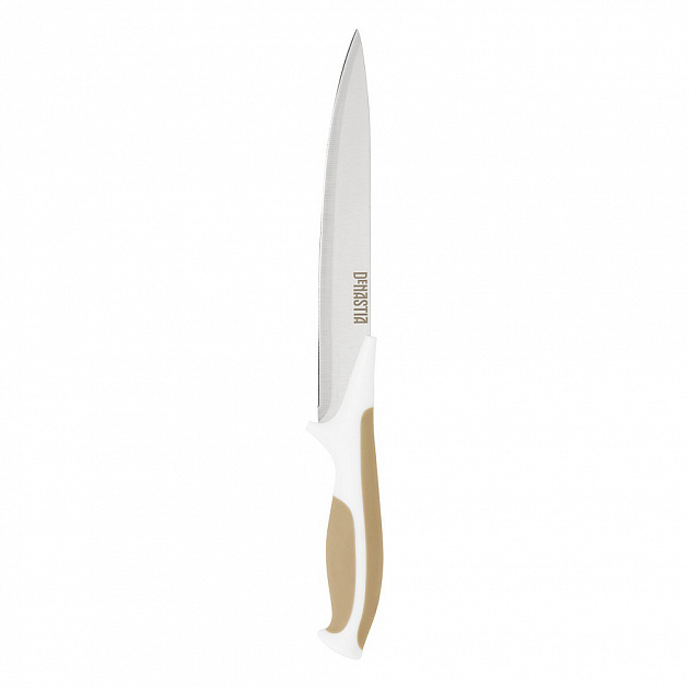 Нож разделочный 20см DE'NASTIA бежевый нержавеющая сталь/пластик/термопластичная резина 000000000001211436