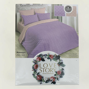 Комплект постельного белья 2-спальный Love Story наволочки 2шт 70х70см простынь 180х215см пододеяльник 215х175см 100% полиэстер микс/2сп 000000000001205991