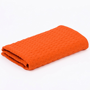 Полотенце кухонное 37х60см СОФТИ крупная вафля оранжевое 100% хлопок 000000000001212680