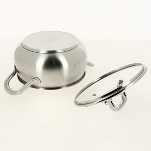 Кастрюля BULBA 3,1л ПОСУДА ЦЕНТР, нержавеющая сталь, двойное дно, PC05390 000000000001200020