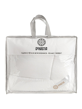 Одеяло 1,5-спальное 140x205см DE'NASTIA теплое всесезонное релакс эффект белый полиэстер 000000000001219100