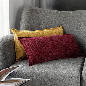 Подушка декоративная 30х60см DE'NASTIA на молнии бургунди шенилл меланж полиэстер 000000000001226968