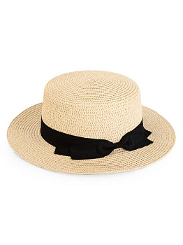 Шляпа 56-58см пляжная канотье молочный полиэстер 000000000001227477