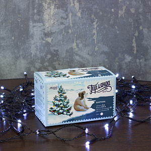 Гирлянда-Бахрома 3м 80LED LUAZON LIGHTING IP20 8 режимов 220В тёмная нить свечение белое 000000000001207981