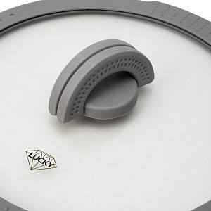 Крышка 20см с силиконовым ободком два слива стекло 000000000001217886