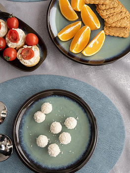 Тарелка десертная 23см DE'NASTIA малая голубой керамика 000000000001216788