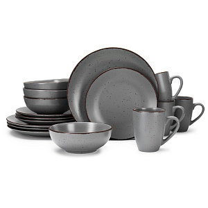 Набор посуды 16 предметов VANCASSO (обеденная 26,5см-4шт, десертная 20см-4шт, салатник 20см-4шт, кружка 350мл-4шт) керамика 000000000001218567