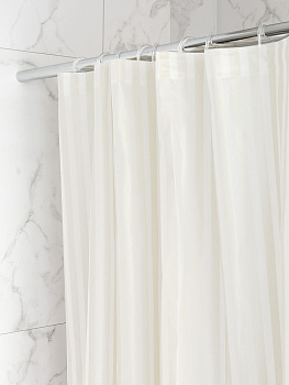 Шторка для ванной 180x200см DE'NASTIA mat stripe белый ПЕВА 000000000001226767