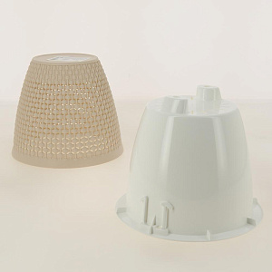 Кашпо со вставкой Ротанг 1,6л цвет Пудровый артикул КШ-6470 пластик 000000000001194627