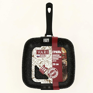 Сковорода Гриль 26х26см VARI Классическая каменная антипригарное покрытие алюминий 000000000001203534