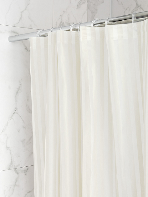 Шторка для ванной 180x200см DE'NASTIA mat stripe белый ПЕВА 000000000001226767