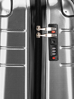 Чемодан на колесах S (36х22х55см) соты серебро PC 000000000001226585