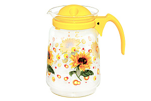 Кувшин 1.5л подсолнухи желтая крышка стекло Коралл G-888/G-888 YU 000000000001197445