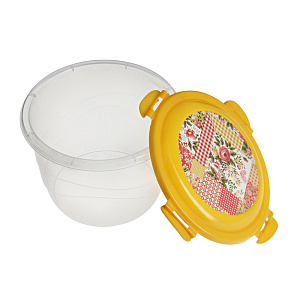 Контейнер для продуктов 1,24л БЫТПЛАСТ CLICK&LOCK D15,3 H11,1см с декором бежевый пластик 000000000001167490