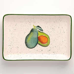 Блюдо сервировочное 23х15см CERA TALE Авокадо глазурованная керамика 000000000001210420