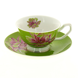 Чайная пара (чашка 200мл) BALSFORD Палитра Шиповник грин фарфор 000000000001183421