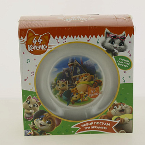 Набор детской посуды 3 предмета ND PLAY 44 Котенка стекло 000000000001193217