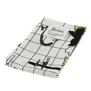 Полотенце кухонное 35х60см Доляна Котик на кухне 160гр 100%хлопок 000000000001206667