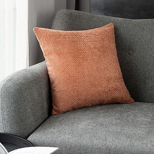 Наволочка декоративная 45х45см DE'NASTIA на молнии темный коралл шенилл полиэстер 000000000001226957