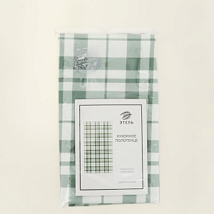 Полотенце 40х70см Этель Eucalyptus клетка саржа 190гр 100%хлопок 000000000001206660