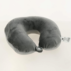 Подушка антистресс LUCKY дорожная с кнопкой серая полиэстер 000000000001199323